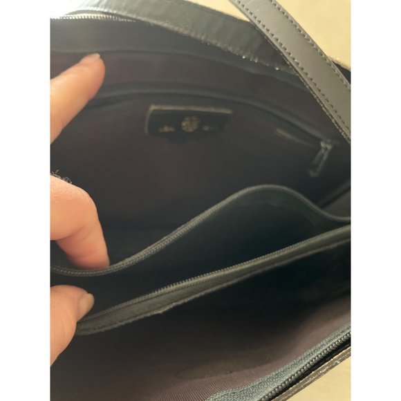 Jr USA Julius Resnick woman’s black leather long handled satchel purse vintage - Picture 6 of 15